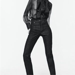 ZARA The Panelled Slim High Rise Black Wash Jeans - Size 4 - NEW - NWT